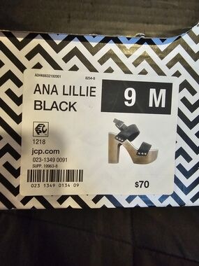 Ana Lillie Black Platform Sandals - Women's